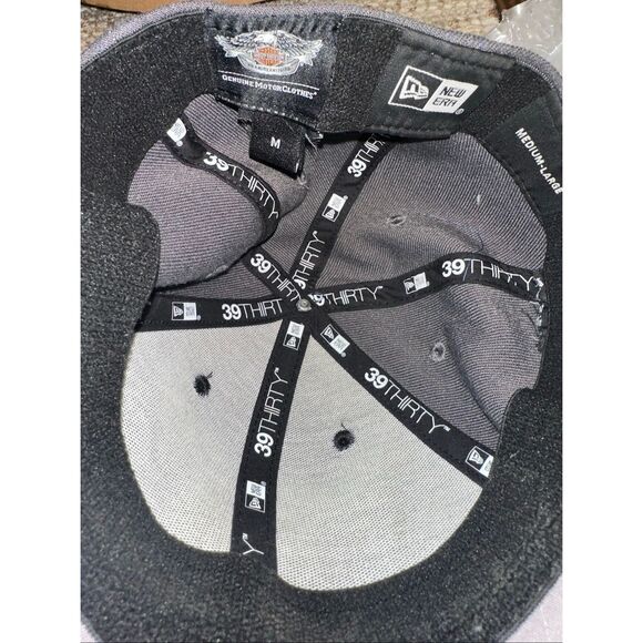 Harley-Davidson New Era 39THIRTY Hat Cap Black Flex Fit Medium Motorcycle - Picture 6 of 6